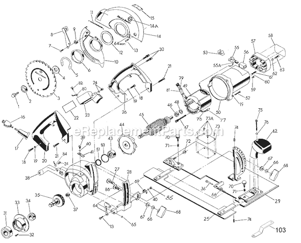 Page A Diagram and Parts List for 3048-09 Type 2 Black and Decker Circular Saw